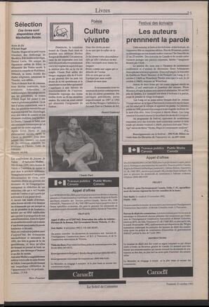 Le Soleil de Colombie, October 23, 1992, page 21