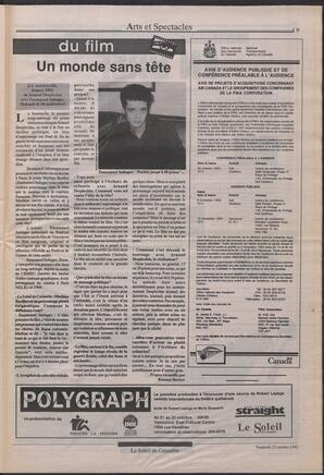 Le Soleil de Colombie, October 23, 1992, page 19