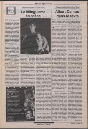 Le Soleil de Colombie, October 23, 1992, page 17