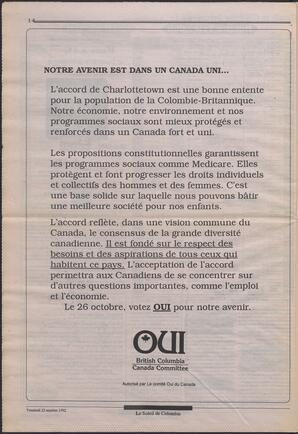 Le Soleil de Colombie, October 23, 1992, page 14