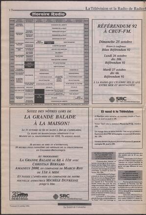 Le Soleil de Colombie, October 23, 1992, page 12