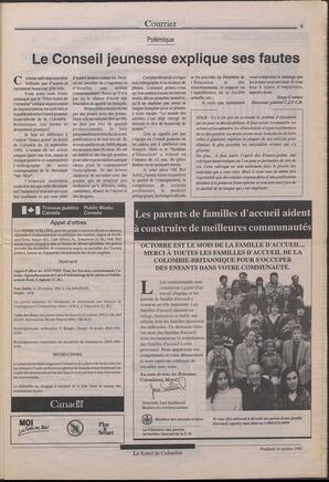 Le Soleil de Colombie, October 16, 1992, page 9
