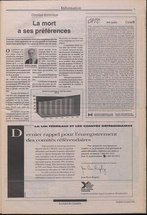 Le Soleil de Colombie, October 16, 1992, page 7