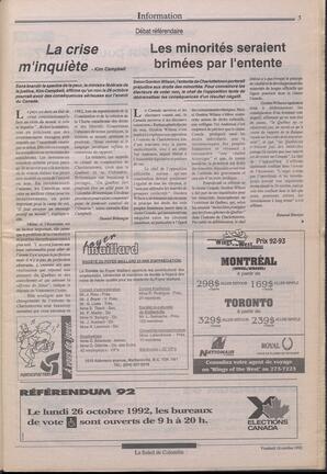 Le Soleil de Colombie, October 16, 1992, page 3