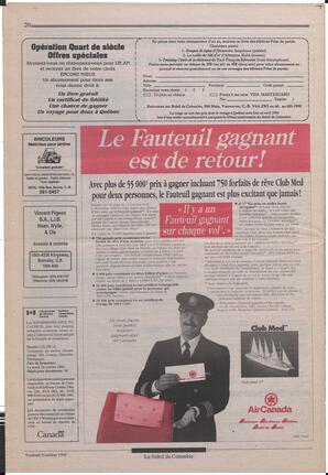 Le Soleil de Colombie, October 9, 1992, page 20