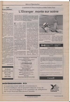 Le Soleil de Colombie, October 9, 1992, page 15