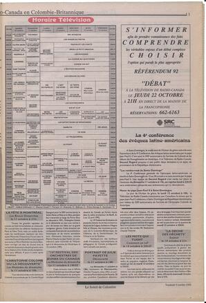 Le Soleil de Colombie, October 9, 1992, page 11