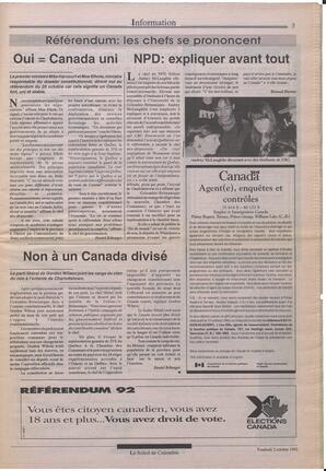 Le Soleil de Colombie, October 2, 1992, page 3