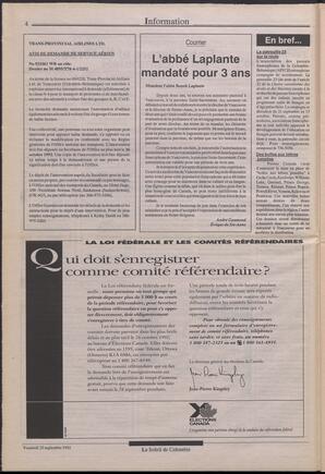 Le Soleil de Colombie, September 25, 1992, page 4