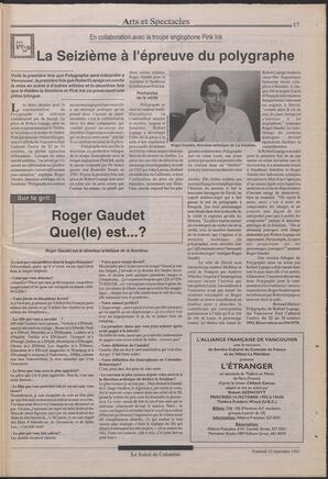 Le Soleil de Colombie, September 25, 1992, page 16