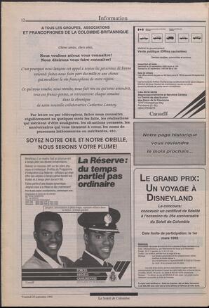 Le Soleil de Colombie, September 25, 1992, page 11