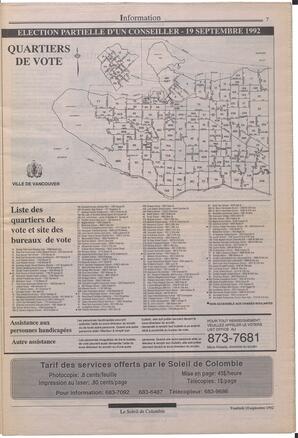 Le Soleil de Colombie, September 18, 1992, page 7