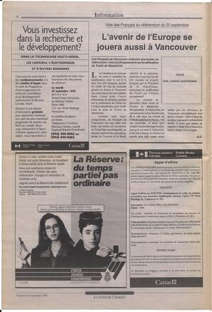 Le Soleil de Colombie, September 18, 1992, page 4