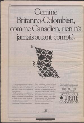 Le Soleil de Colombie, September 18, 1992, page 20