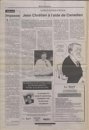 Le Soleil de Colombie, September 18, 1992, page 2