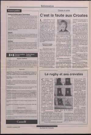 Le Soleil de Colombie, September 11, 1992, page 6
