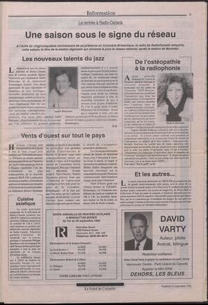 Le Soleil de Colombie, September 11, 1992, page 3