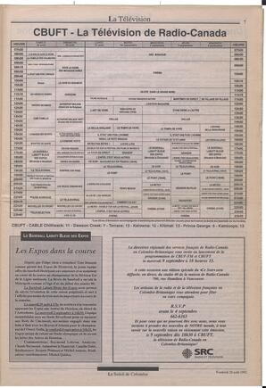 Le Soleil de Colombie, August 28, 1992, page 7