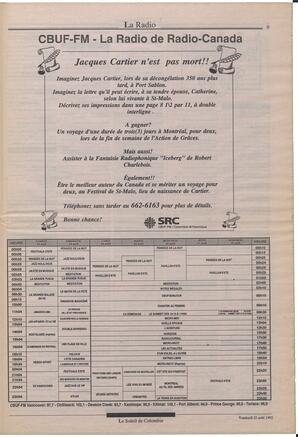 Le Soleil de Colombie, August 21, 1992, page 9