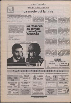 Le Soleil de Colombie, August 21, 1992, page 14