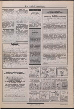 Le Soleil de Colombie, August 21, 1992, page 11