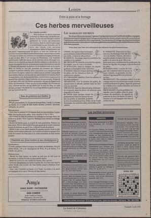 Le Soleil de Colombie, August 7, 1992, page 19