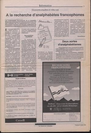 Le Soleil de Colombie, July 31, 1992, page 3