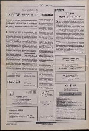 Le Soleil de Colombie, July 31, 1992, page 2