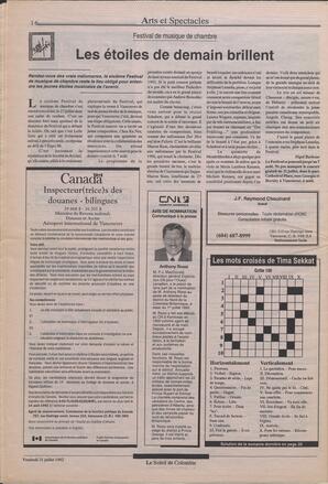 Le Soleil de Colombie, July 31, 1992, page 15