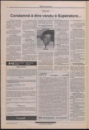 Le Soleil de Colombie, July 24, 1992, page 6