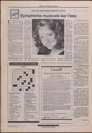 Le Soleil de Colombie, July 24, 1992, page 12