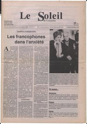 Le Soleil de Colombie, July 24, 1992, page 1