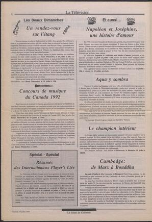 Le Soleil de Colombie, July 17, 1992, page 8