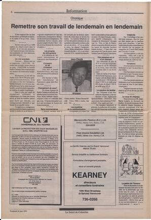 Le Soleil de Colombie, June 26, 1992, page 6