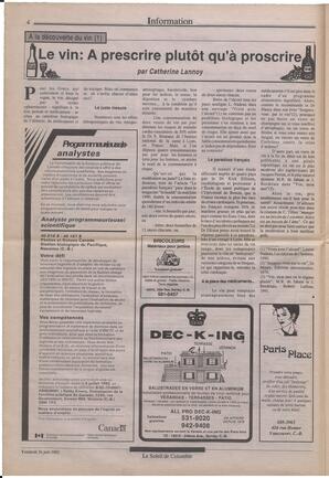 Le Soleil de Colombie, June 26, 1992, page 4