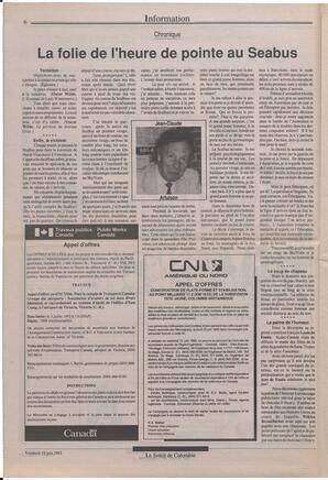 Le Soleil de Colombie, June 19, 1992, page 6