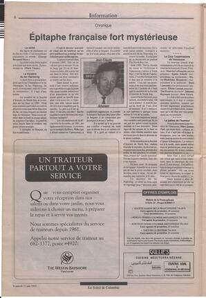 Le Soleil de Colombie, June 12, 1992, page 8