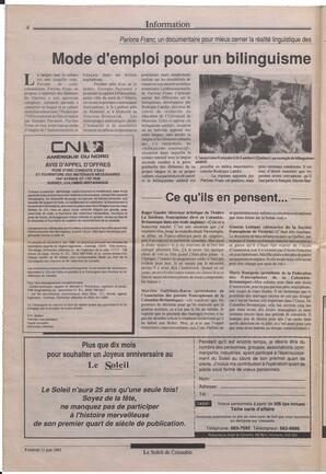 Le Soleil de Colombie, June 12, 1992, page 4