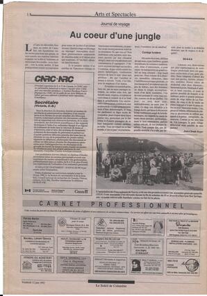 Le Soleil de Colombie, June 12, 1992, page 22