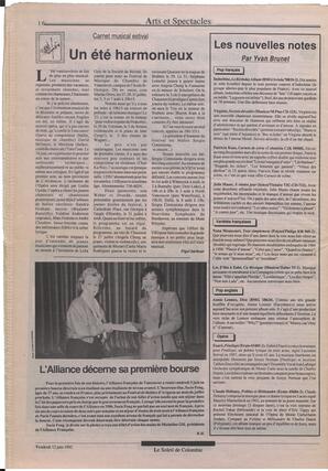 Le Soleil de Colombie, June 12, 1992, page 20