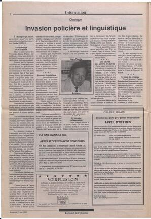 Le Soleil de Colombie, May 22, 1992, page 6