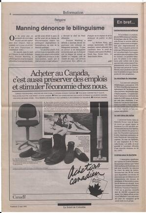 Le Soleil de Colombie, May 22, 1992, page 4