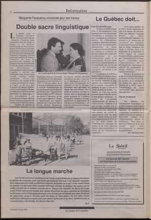 Le Soleil de Colombie, May 22, 1992, page 2
