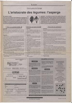 Le Soleil de Colombie, May 15, 1992, page 15