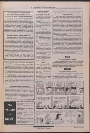Le Soleil de Colombie, May 8, 1992, page 11