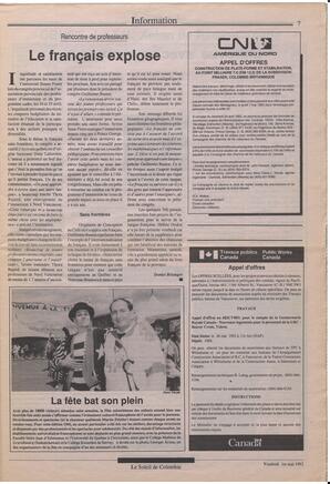 Le Soleil de Colombie, May 1, 1992, page 7