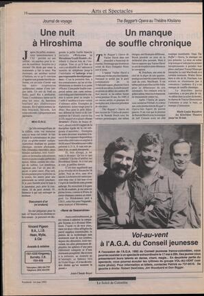 Le Soleil de Colombie, May 1, 1992, page 16