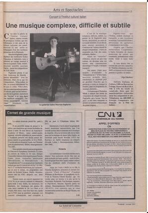 Le Soleil de Colombie, May 1, 1992, page 15