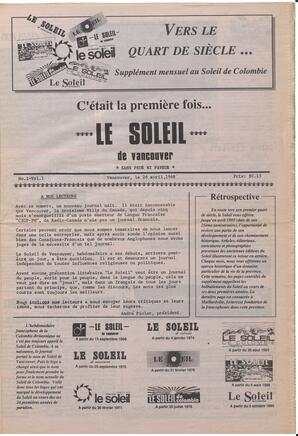 Le Soleil de Colombie, April 24, 1992, page 9