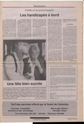 Le Soleil de Colombie, April 24, 1992, page 3